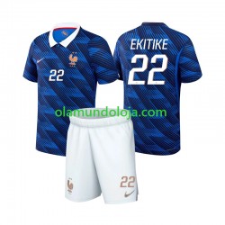 Camisola França Hugo Ekitike 22 Criança Equipamento Primeiro Copa do Mundo 2026 Manga Curta